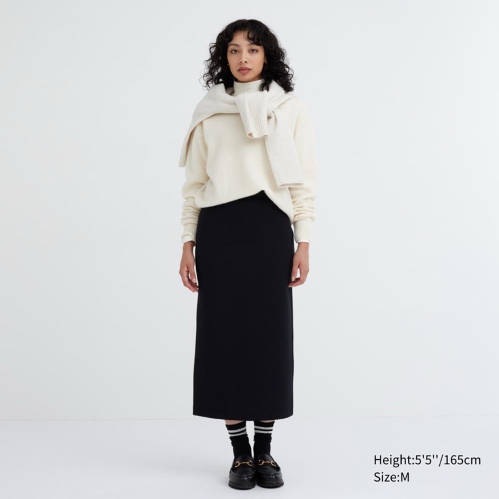 UNIQLO Dry Sweat Narrow Long BLACK Skirt S 485599 - Picture 4 of 6